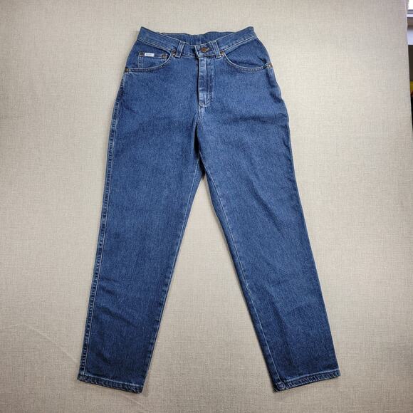 Lee Womens Jeans 10P Denim Blue Slim Fit Low Rise Tapered Leg Stretch Button NEW - Picture 1 of 12